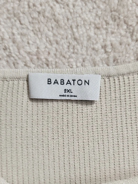 Babaton Ribbed Square-Neck Crop Tank - Beige 2XL - Picture 9 of 9